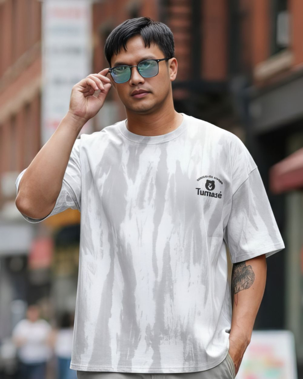 [ 短袖TEE ]暈染入型/落肩款 / 冰瓷棉 / 白色(剩4XL 5XL)