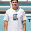 [ 短袖TEE ] 海灣浪旅/ 合肩款 / 冰瓷棉 / 白色