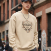 [ 大學TEE] 鹿角標章/落肩寬鬆重磅長袖棉TEE/杏色