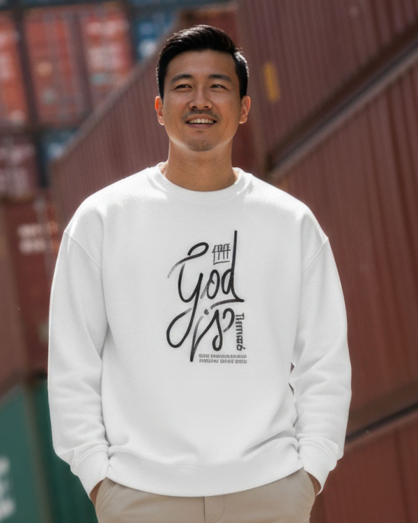 🎈零碼特價🎈[ 大學TEE ] 上帝的信念/落肩寬鬆棉TEE/白色(剩4XL)