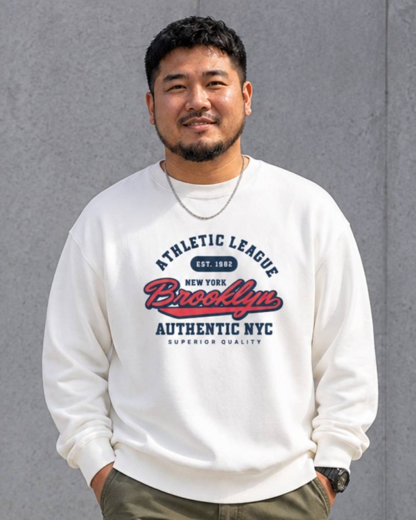 [ 大學TEE ] 布魯克林學院風/落肩寬鬆棉TEE/白色