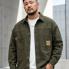 [ 長袖襯衫]日系工裝襯衫外套/軍綠(剩下3XL/5XL)