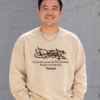 [ 大學TEE] 街頭敬意/落肩寬鬆重磅長袖棉TEE/杏色