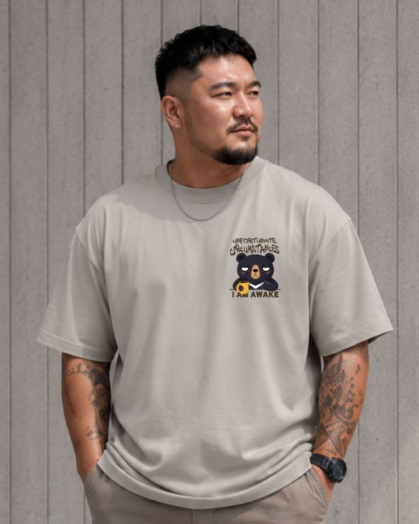 [ 短袖TEE ] AWAKE BEAR / 合肩款 / 冰瓷棉 / 卡其(零碼特價:剩下6XL)