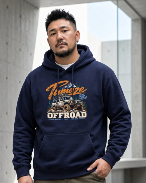 [ 長袖帽TEE] 越野探索保暖加絨版帽TEE / 藏青色